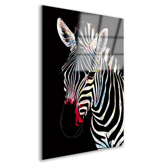 Abstracte Zebra met Kleurrijke Design Elementen acrylglas