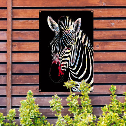 Abstracte Zebra met Kleurrijke Design Elementen tuinposter