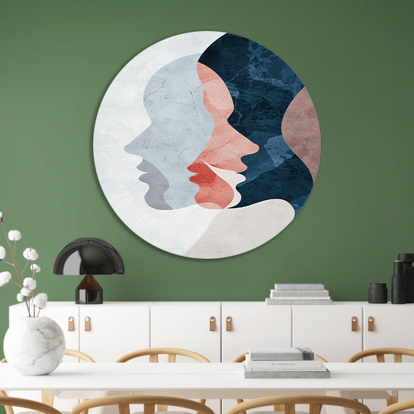 Gezichten in Harmonie - Abstracte Kunst forex muurcirkel