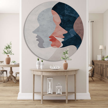 Gezichten in Harmonie - Abstracte Kunst forex muurcirkel