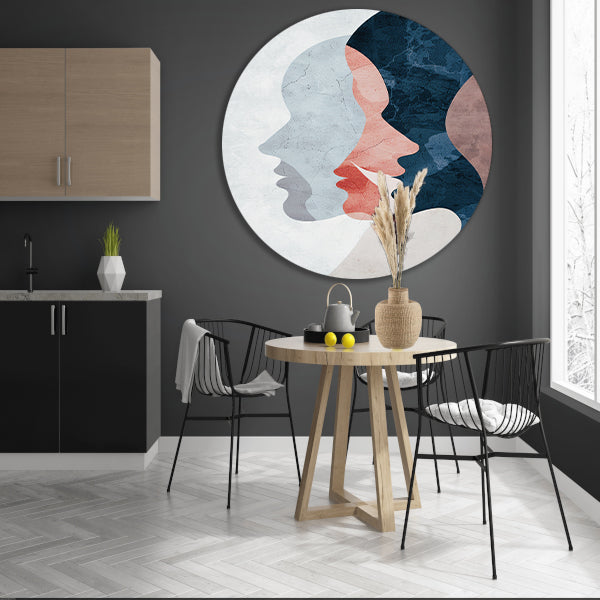 Gezichten in Harmonie - Abstracte Kunst forex muurcirkel