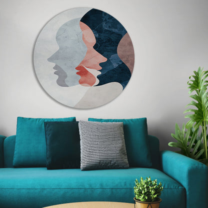 Gezichten in Harmonie - Abstracte Kunst forex muurcirkel
