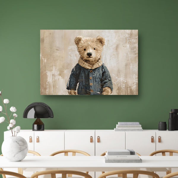 Beer in trui tegen vintage achtergrond   acrylglas
