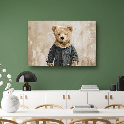 Beer in trui tegen vintage achtergrond   acrylglas