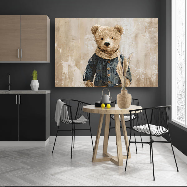 Beer in trui tegen vintage achtergrond   acrylglas