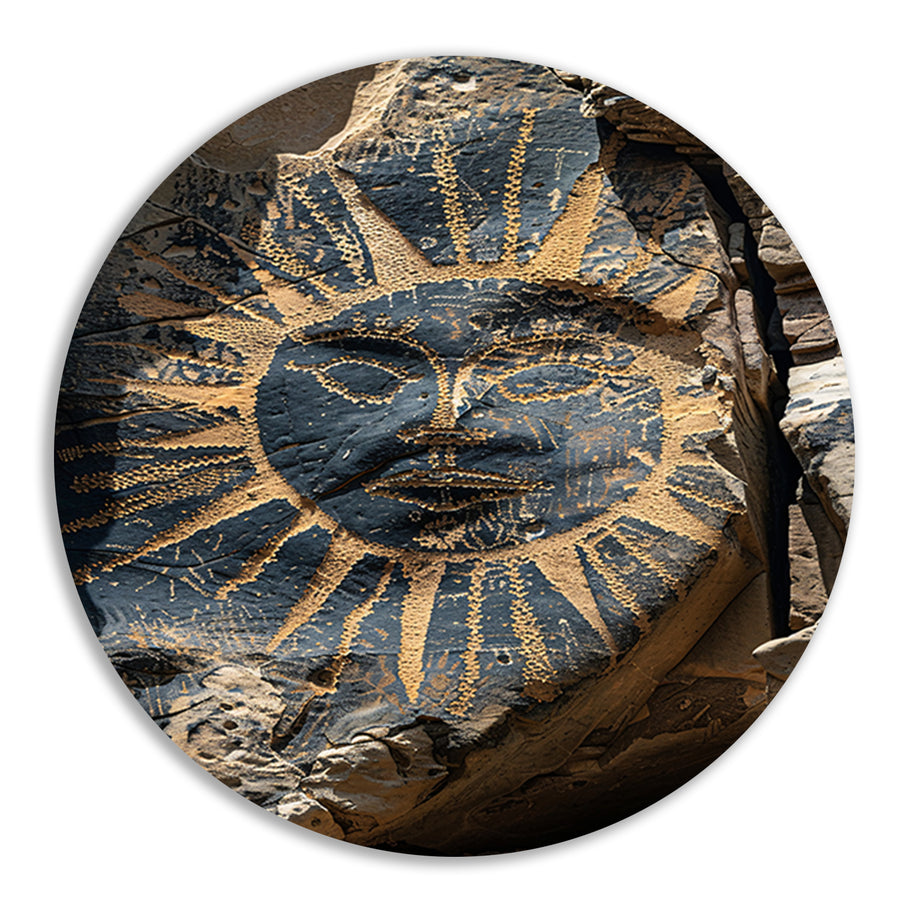 Abstract zonnegelaat met symbolen forex muurcirkel