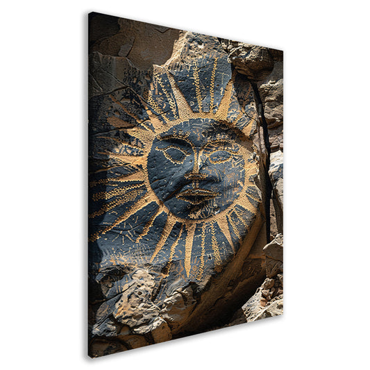 Abstract zonnegelaat met symbolen canvas
