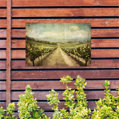 Rustieke wijngaard met sepia hemel tuinposter