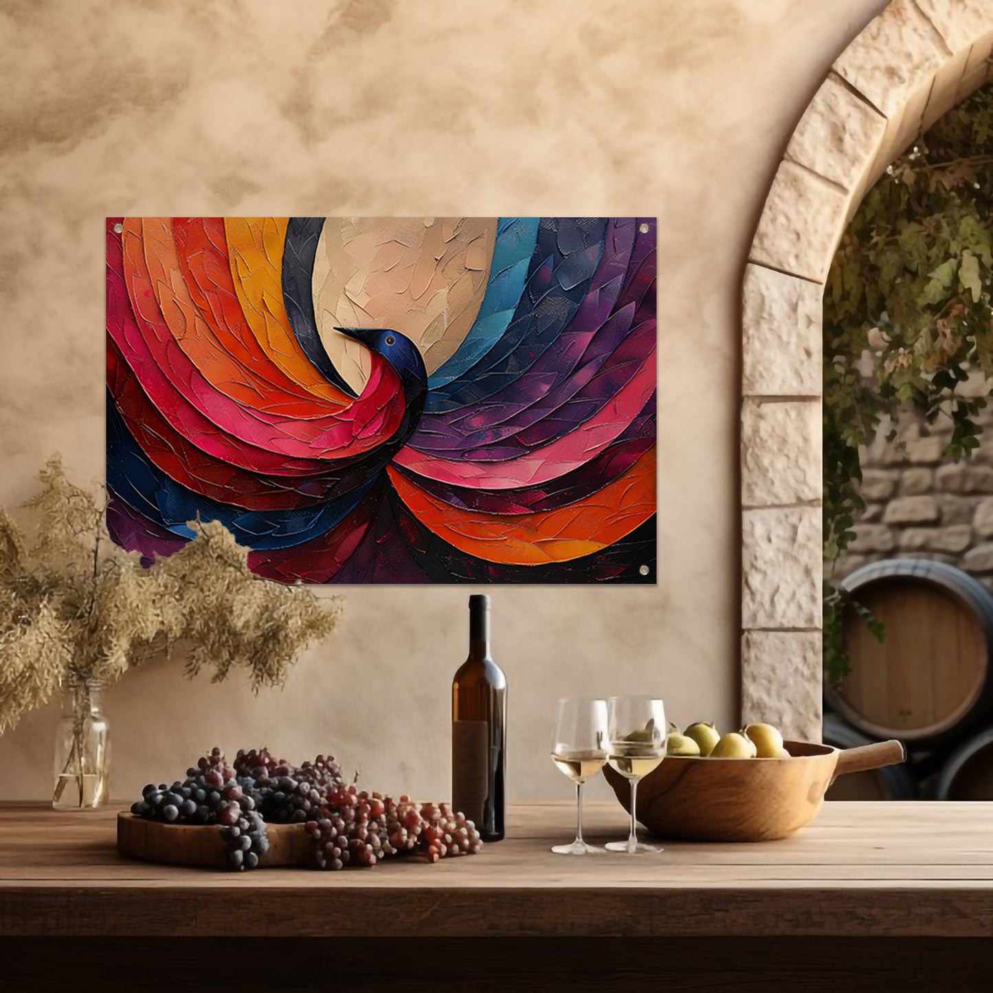Klassiek  Blauwe Pauw tuinposter