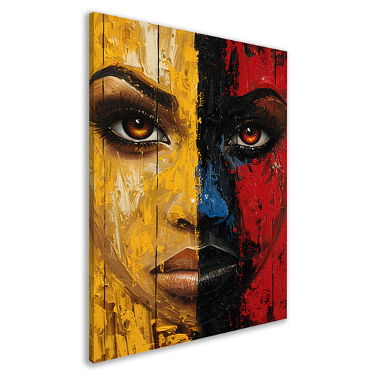 Vurig Portret met Dramatische Kleuren canvas
