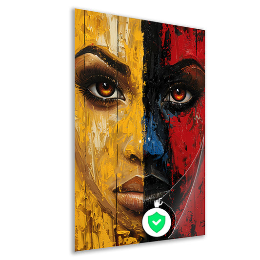 Vurig Portret met Dramatische Kleuren poster