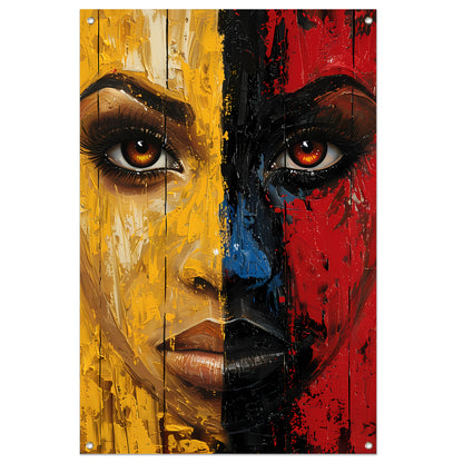 Vurig Portret met Dramatische Kleuren tuinposter