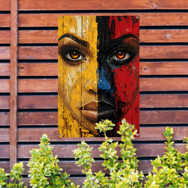 Vurig Portret met Dramatische Kleuren tuinposter