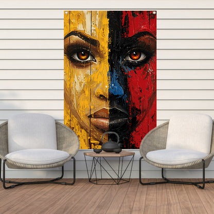 Vurig Portret met Dramatische Kleuren tuinposter