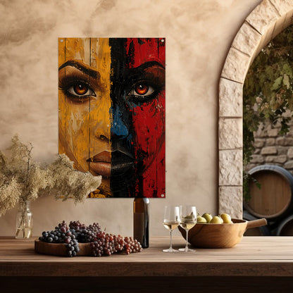 Vurig Portret met Dramatische Kleuren tuinposter