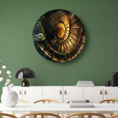 Moderne spiraaltrap aluminium muurcirkel