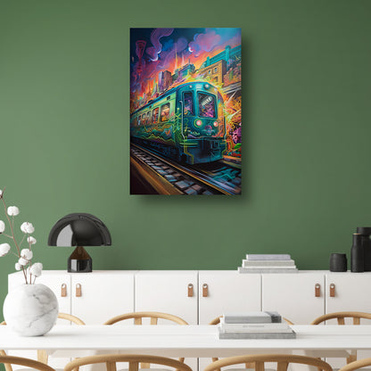 Trein door stedelijke tunnel Acrylglas