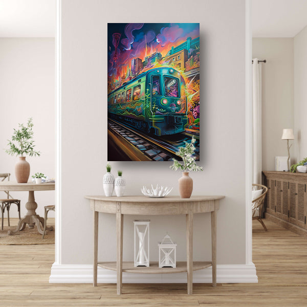 Trein door stedelijke tunnel Acrylglas
