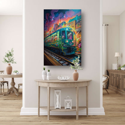 Trein door stedelijke tunnel Acrylglas