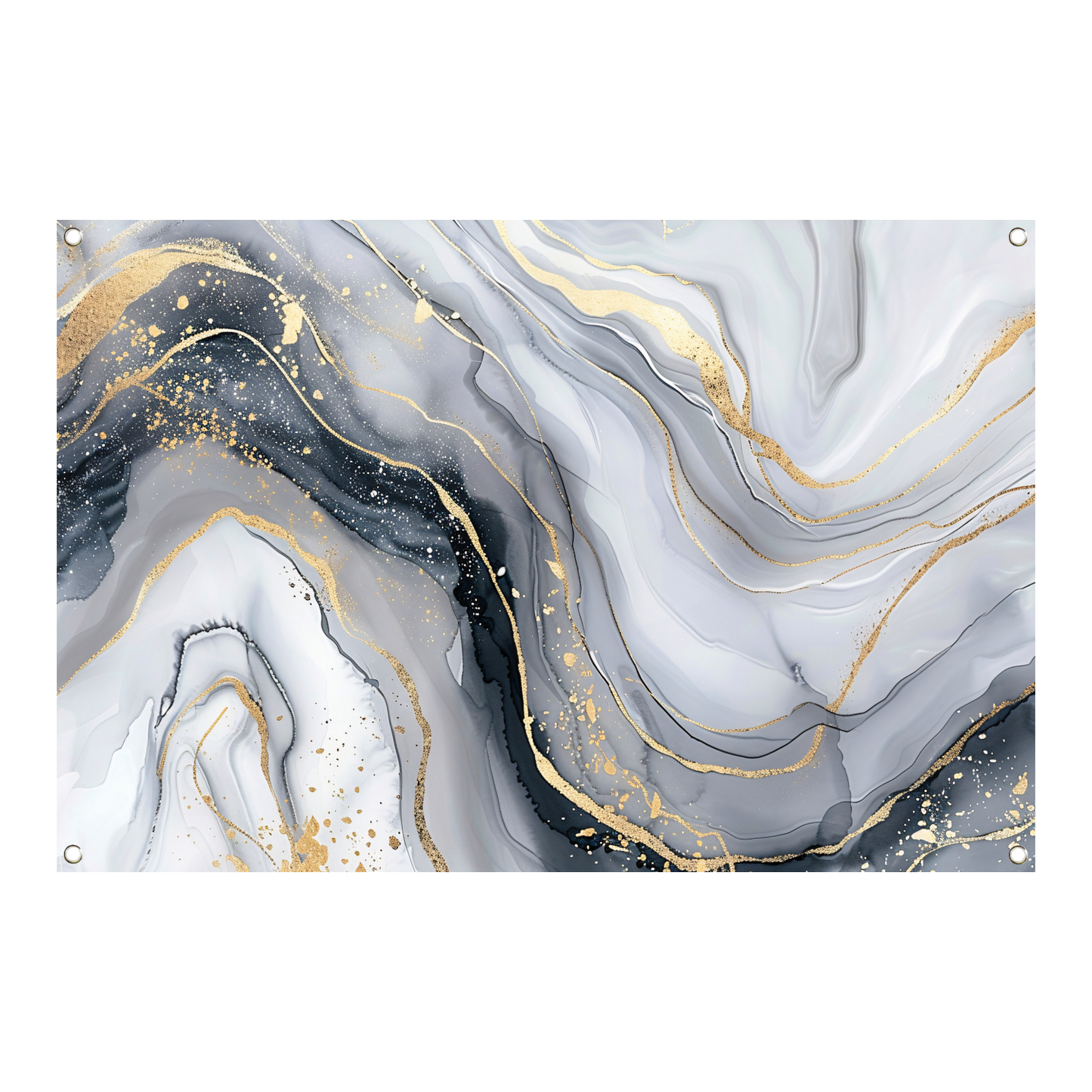 Goud Marmer Abstract Kunstwerk tuinposter