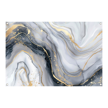 Goud Marmer Abstract Kunstwerk tuinposter