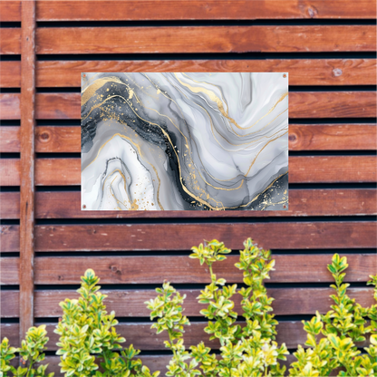 Goud Marmer Abstract Kunstwerk tuinposter