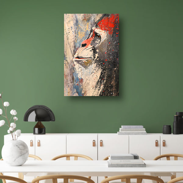 Dynamisch abstract schilderij van een aap poster