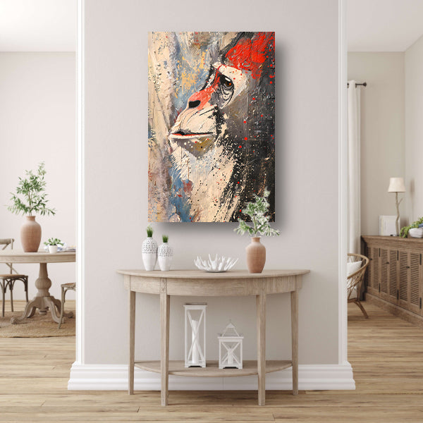 Dynamisch abstract schilderij van een aap acrylglas