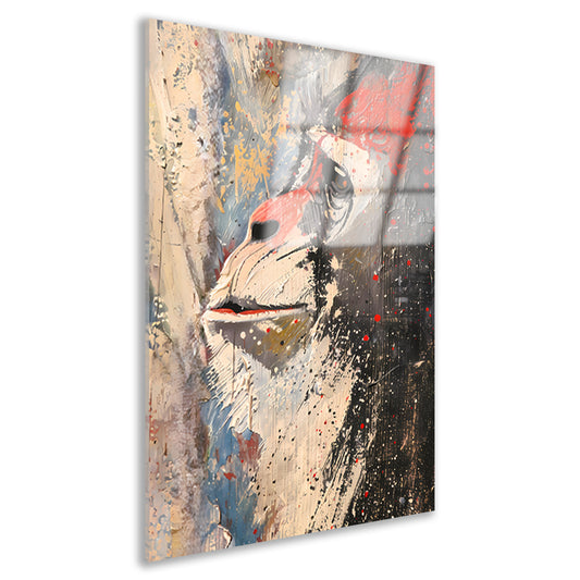Dynamisch abstract schilderij van een aap acrylglas