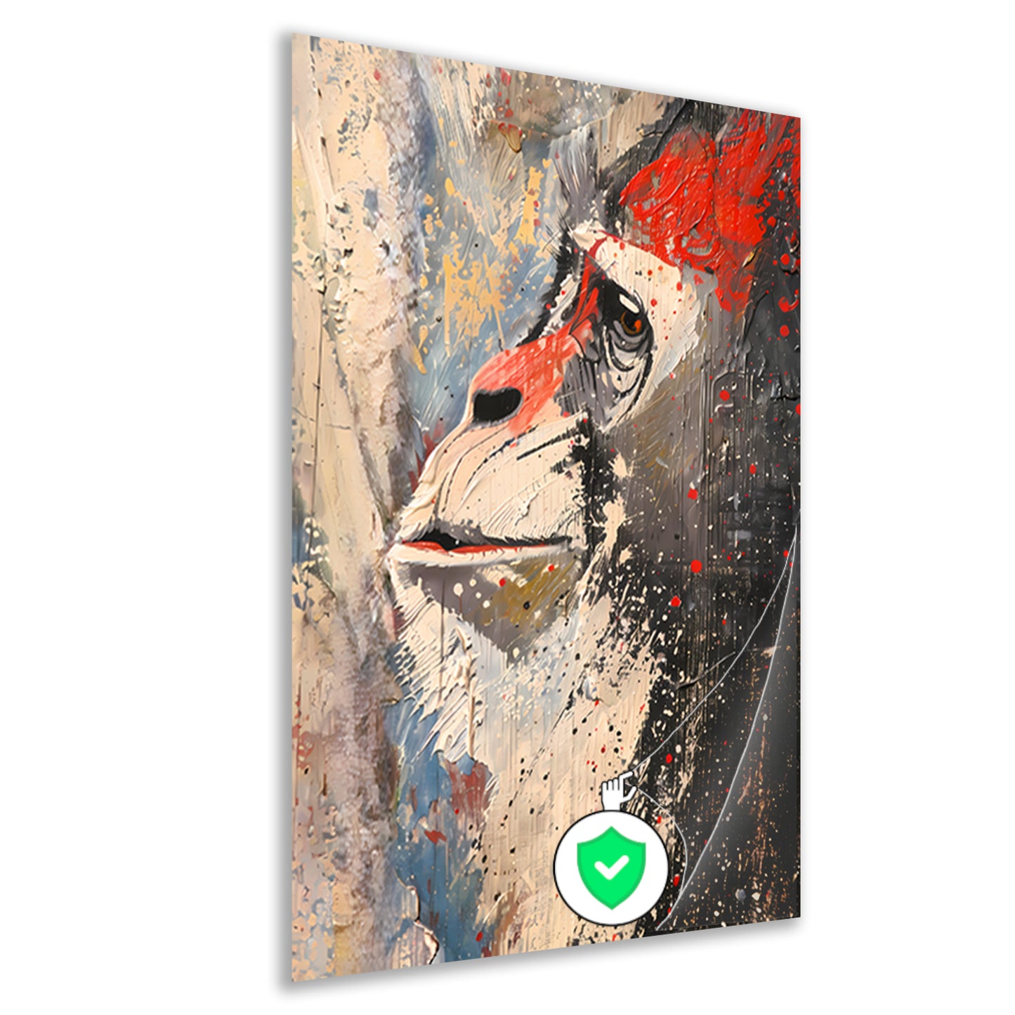 Dynamisch abstract schilderij van een aap poster
