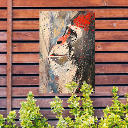 Dynamisch abstract schilderij van een aap tuinposter