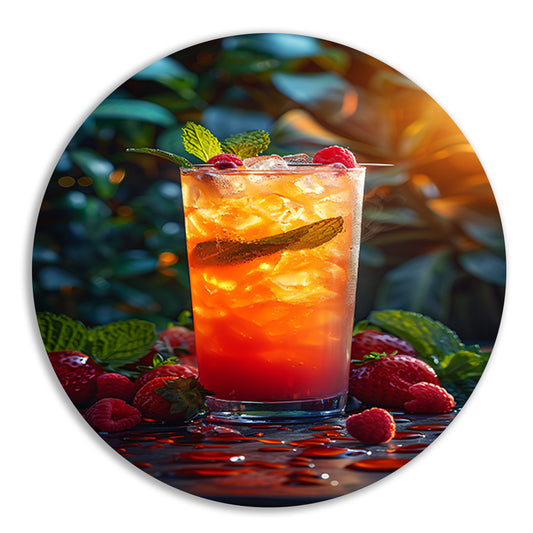 Verfrissende cocktail met rood fruit en munt forex muurcirkel