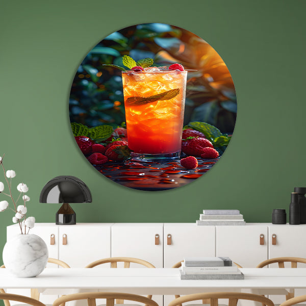 Verfrissende cocktail met rood fruit en munt forex muurcirkel