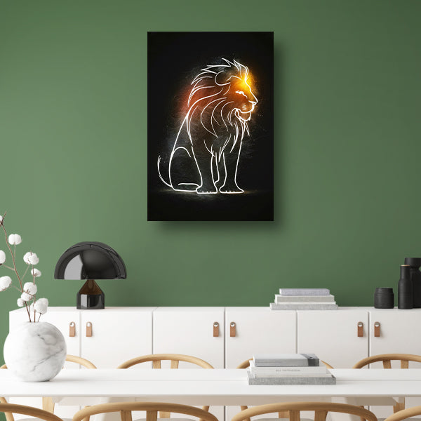 Majestueuze Leeuw Minimale Lijnkunst acrylglas