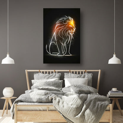 Majestueuze Leeuw Minimale Lijnkunst acrylglas