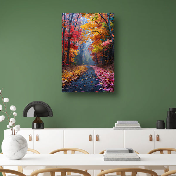 Kronkelend Bospad in Herfstkleuren poster