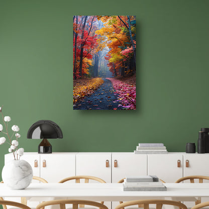 Kronkelend Bospad in Herfstkleuren poster