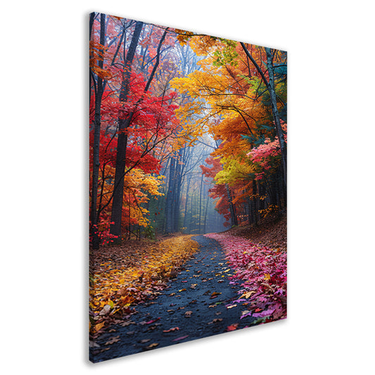 Kronkelend Bospad in Herfstkleuren canvas