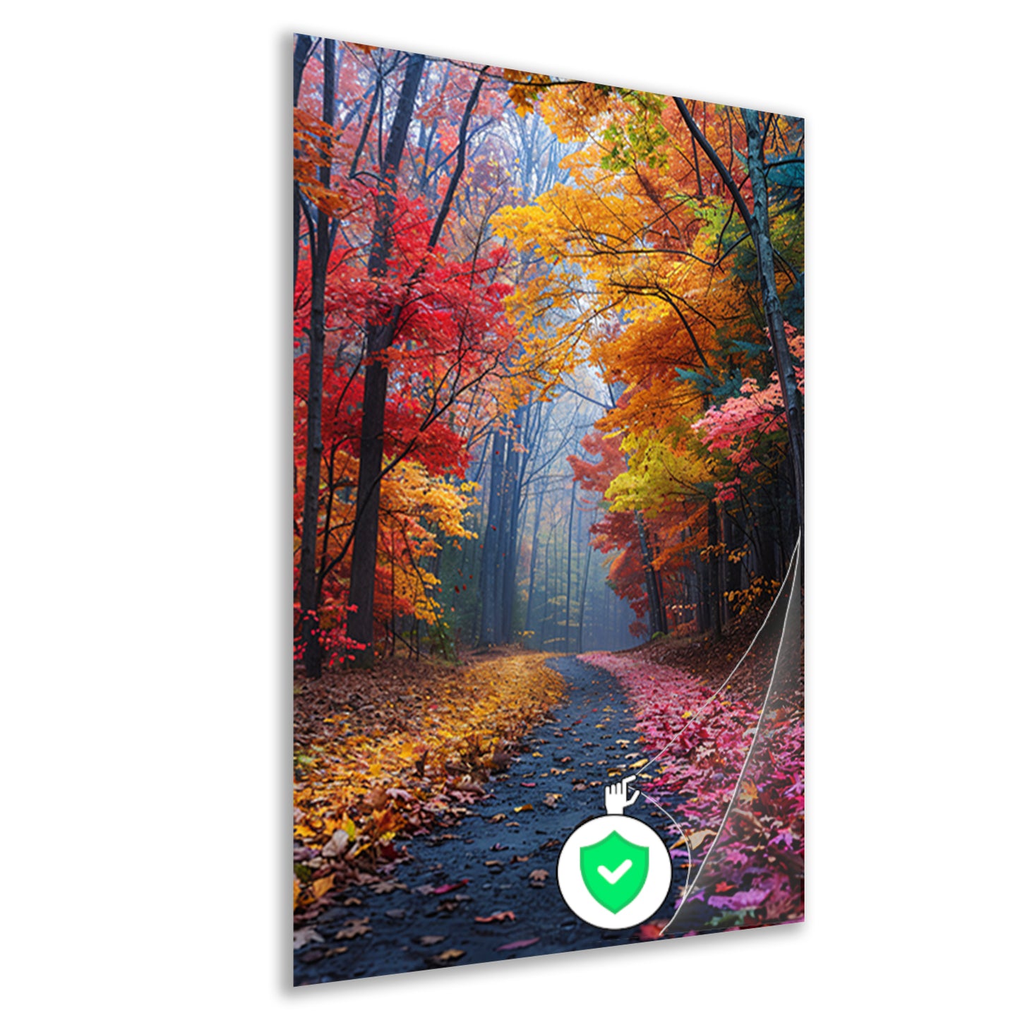 Kronkelend Bospad in Herfstkleuren poster