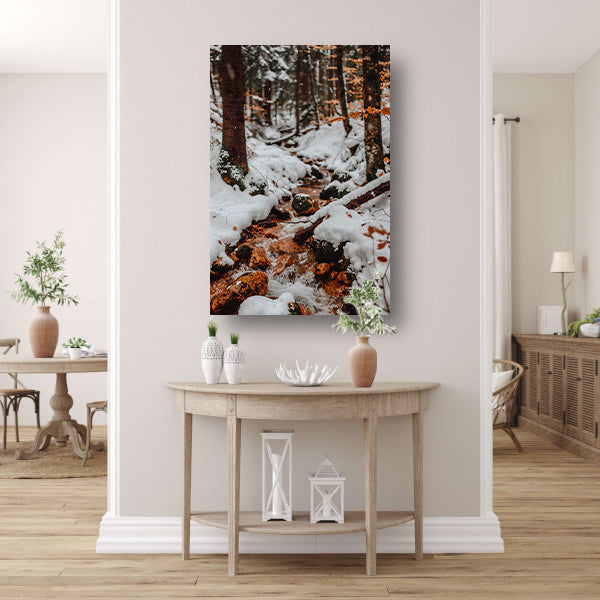 Bevroren Rivier in Winterbos acrylglas