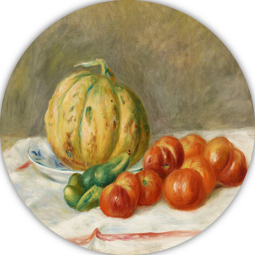 Meloen en tomaten - Pierre-Auguste Renoir forex muurcirkel