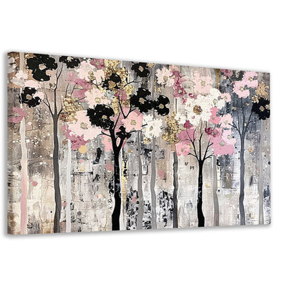 Abstracte moderne bomen met bloemen canvas