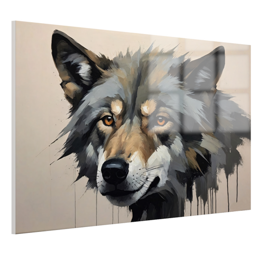 Intense Blik van een Abstracte Wolf acrylglas