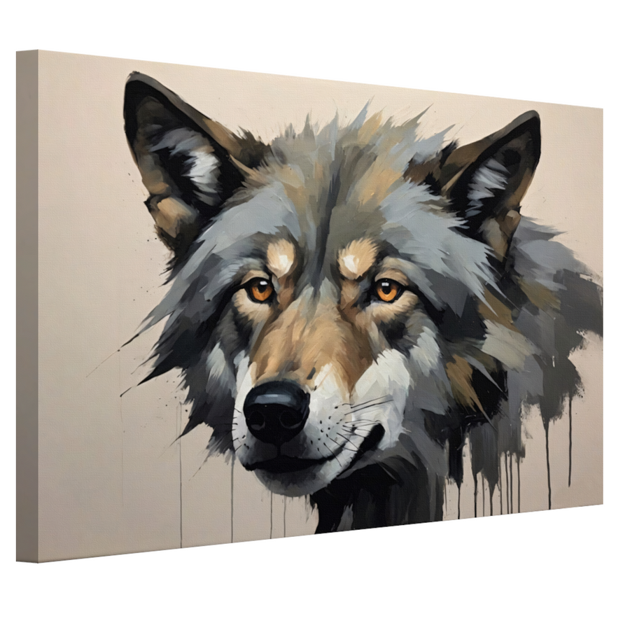 Intense Blik van een Abstracte Wolf canvas