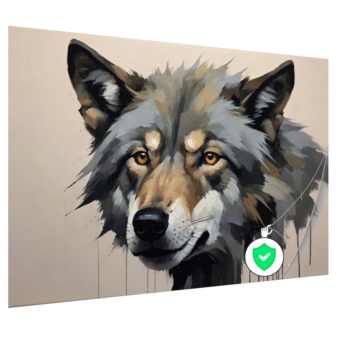Intense Blik van een Abstracte Wolf poster