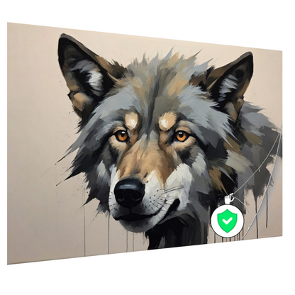 Intense Blik van een Abstracte Wolf poster