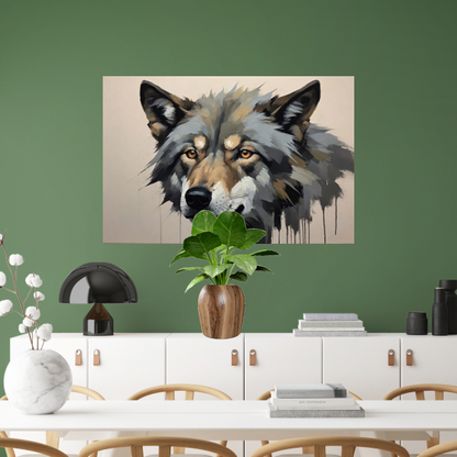 Intense Blik van een Abstracte Wolf acrylglas