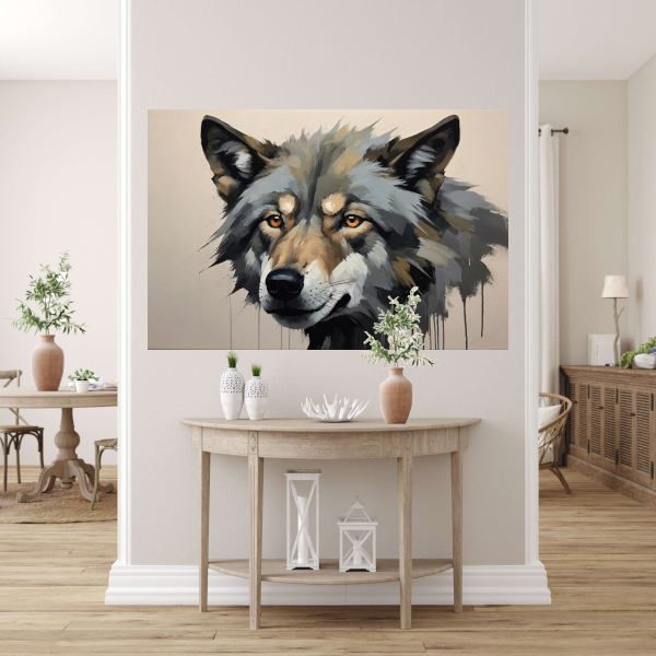 Intense Blik van een Abstracte Wolf acrylglas