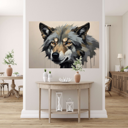 Intense Blik van een Abstracte Wolf acrylglas