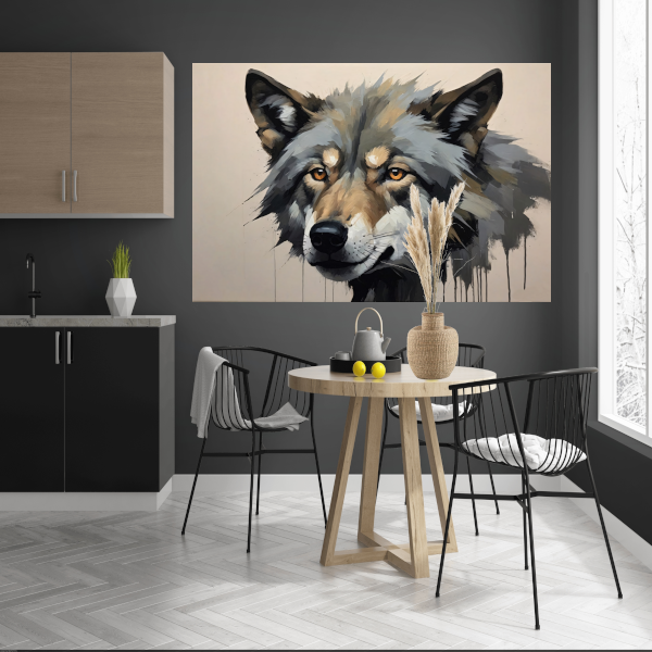 Intense Blik van een Abstracte Wolf acrylglas